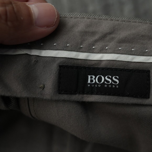 Hugo Boss Dress Pants Men Gray Wool Viscose 34R Measured 33x30.5 - Picture 7 of 13